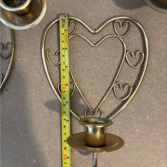 Vintage HANCO - Brass- Heart Candlestick Sconces - set of 4 - Picture 4 of 5